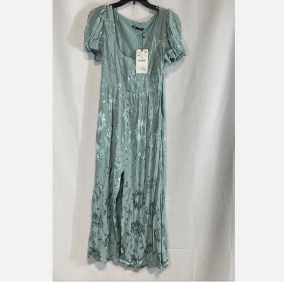 Zara Women Blue Floral Sundress Size M NWT - Picture 2 of 8
